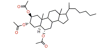 27-Nor-5a-cholestane-2b,3a,6a-triol triacetate